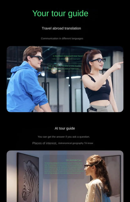 INMO Go Smart AR Glasses Wireless AI Assistant Glasses Music/Call/Translation/Teleprompter/Navigation/Bluetooth Audio In Stock