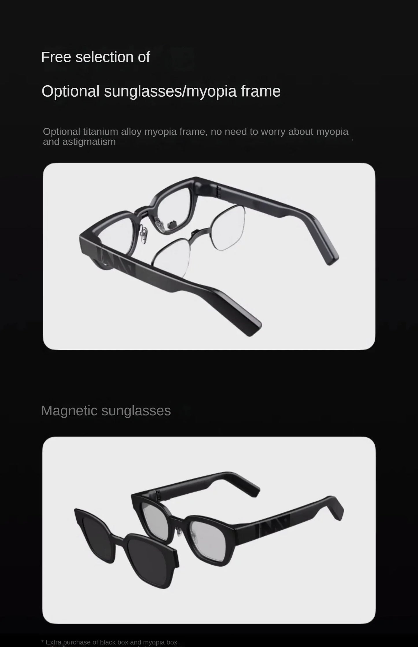 INMO Go Smart AR Glasses Wireless AI Assistant Glasses Music/Call/Translation/Teleprompter/Navigation/Bluetooth Audio In Stock